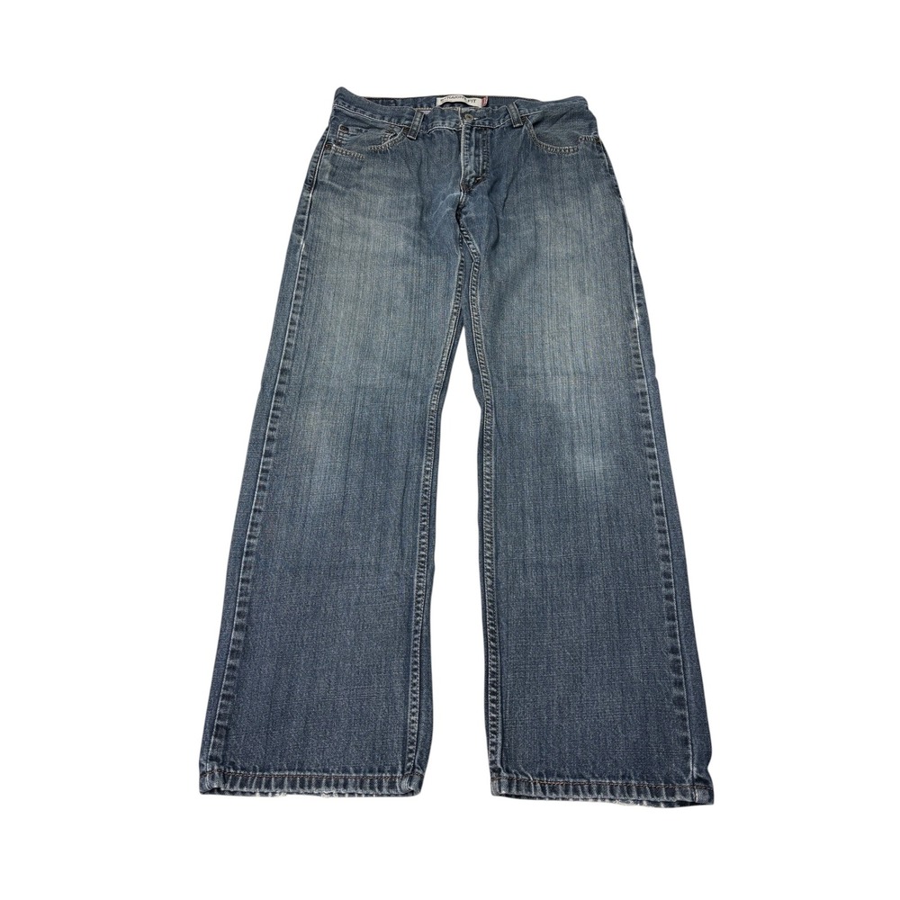 Y2k Levis 505 Straight Fit Mens Jeans Blue Denim Medium Wash 32x32 Cotton